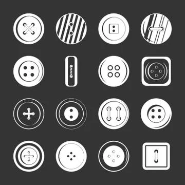 Clothes button icons set grey vector Stock Illustration
