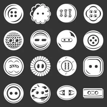 Clothes button icons set grey vector 스톡 일러스트