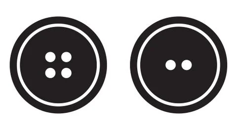 Clothes button icons set logotype. Vector isolated clothing buttons with two Stock Illustration
