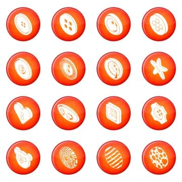 Clothes button icons set red vector 스톡 일러스트