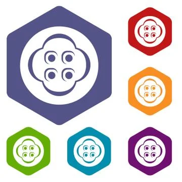 Clothes button icons vector hexahedron Stock Illustration