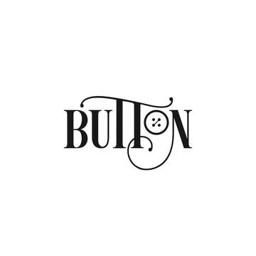 Clothes button logo lettering on white background. Stock Illustration