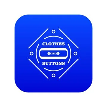 Clothes button plastic icon blue vector Stock Illustration