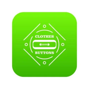Clothes button plastic icon green vector Stock Illustration