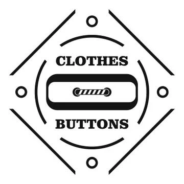 Clothes button plastic logo, simple black style Stock Illustration