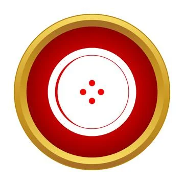 Clothes button on a red golden circle icon Illustrazione stock