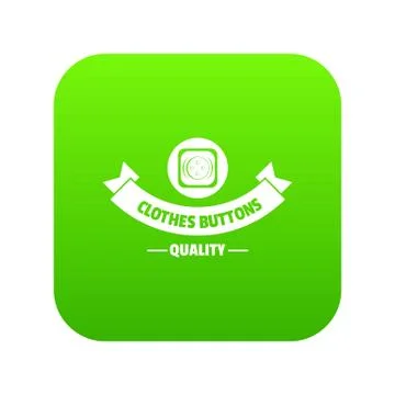 Clothes button retro icon green vector 스톡 일러스트