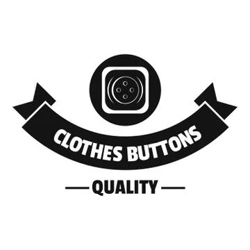 Clothes button retro logo, simple black style Stock Illustration