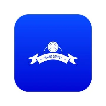 Clothes button round icon blue vector Stock Illustration