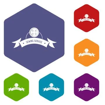 Clothes button round icons vector hexahedron Stock Illustration