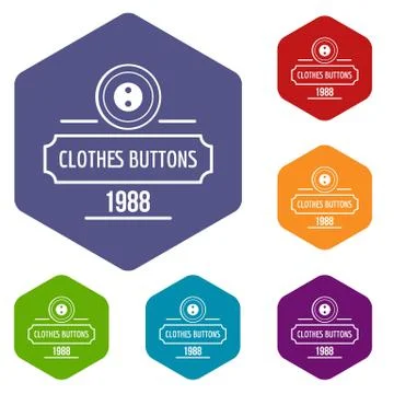 Clothes button service icons vector hexahedron 스톡 일러스트