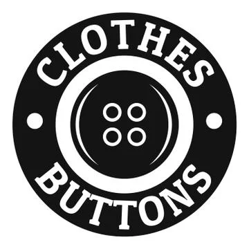 Clothes button vintage logo, simple black style Stock Illustration