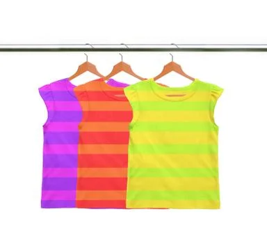 Clothes on circle hanger isolated on white background Stock Photos