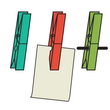 Clothes clips  Stock Illustration