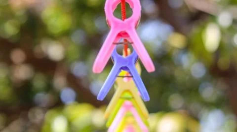 Clothes clips Foto stock