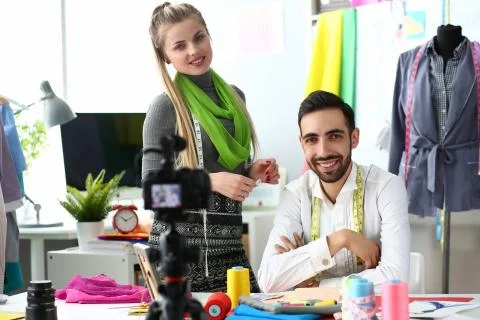 Clothes Design Process Needlework Video Tutorial Stock Photos