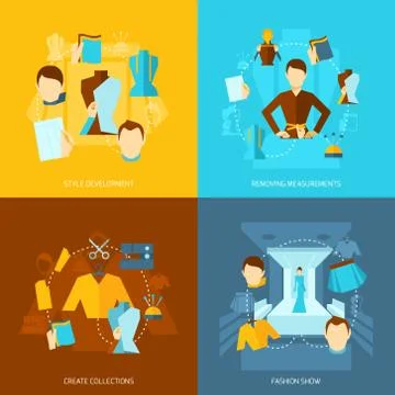 Clothes designer flat Illustrazione stock