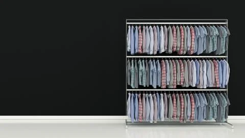 Clothes of different colors 3D Stock Illustration