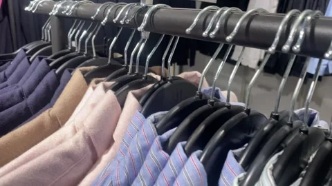 Clothes on display in a Clothes Shop Stock Footage 270315711