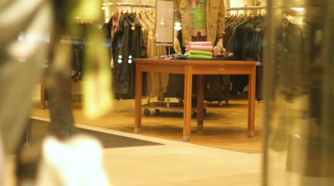 Clothes displayed in store Stock Footage 741093