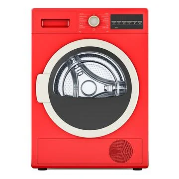 Clothes Dryer, Dryer Machine with front load, 3D rendering Stock Illustration