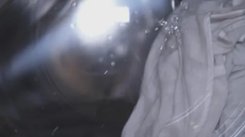 Clothes Drying Inside a Modern Washing Machine Drum, a Smart Solution for Video stock 306617880
