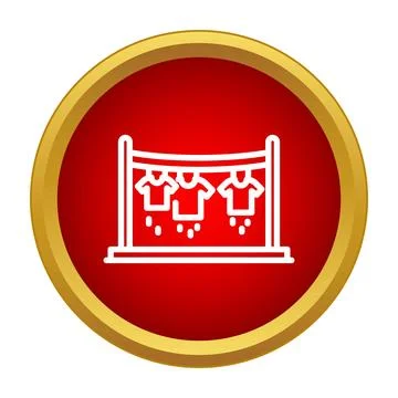 Clothes drying on a laundry line icon design Stock Illustration