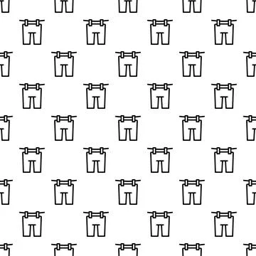 Clothes drying on a line seamless pattern background Stock Illustration
