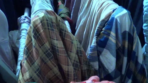 Clothes drying on the rack Vídeos de archivo 305653019