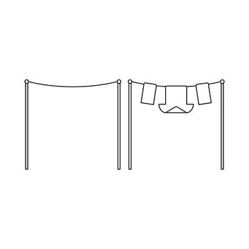 Clothes drying rack. Stand for dryer clothes. Isolated vector illustration Stock Illustration