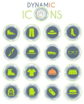 Clothes dynamic icons Stock Illustration