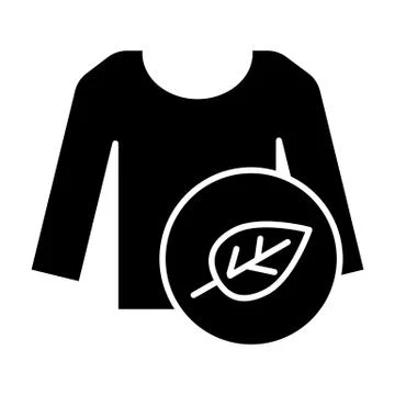 Clothes with eco symbol solid icon. Eco pullover vector illustration isolated on Ilustración de archivo