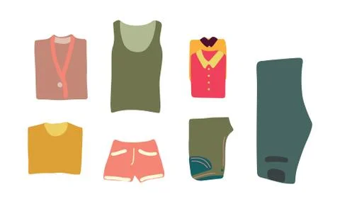 Clothes flat lay Stock Illustration