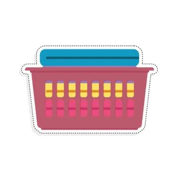Clothes folded in a basket イラスト素材