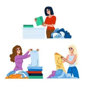Clothes folding laundry vector Stock Illustration