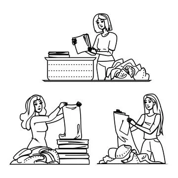 Clothes folding laundry vector Stock Illustration