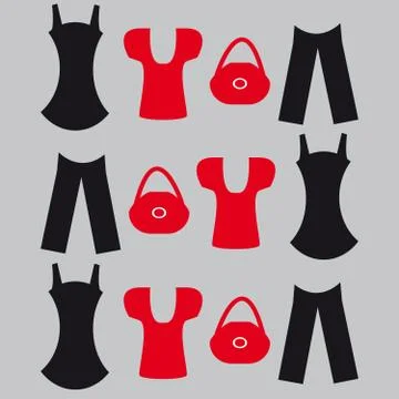 Clothes on grey background Stock Illustration