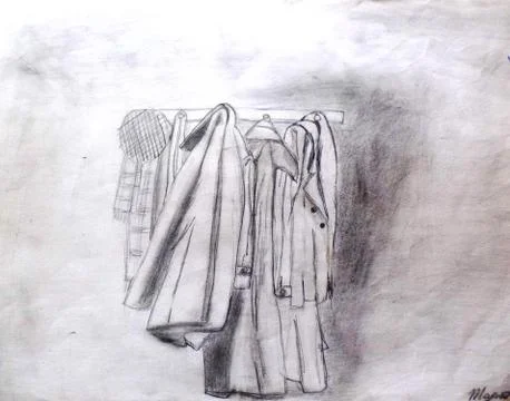 Clothes in the hallway Stock Illustration
