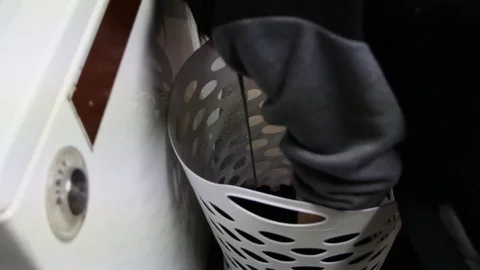 Clothes Hamper Stock Footage 79049371