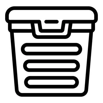 Clothes hamper icon outline vector. Laundry household Stock Illustration