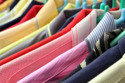 Clothes hanger background Stock Photos