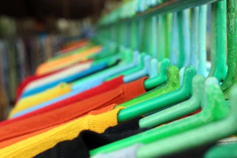 Clothes hanger background Foto stock
