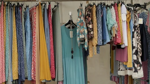 Clothes on a hanger. Видео 143142685
