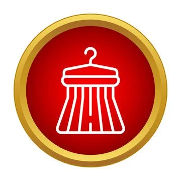 Clothes on hanger icon in red circle Stock Illustration