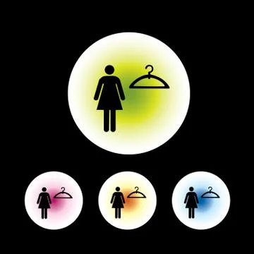 Clothes hanger icon set Stock Illustration