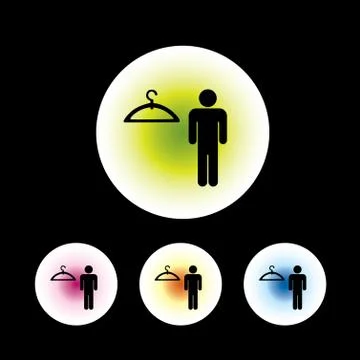 Clothes Hanger icon set Stock Illustration