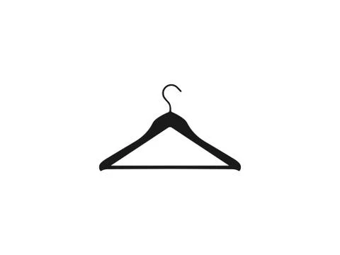 Clothes hanger icon. Vector illustration, flat design. Stock Illustration