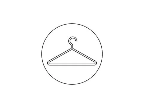Clothes hanger icon. Vector illustration, flat design. Illustrazione stock