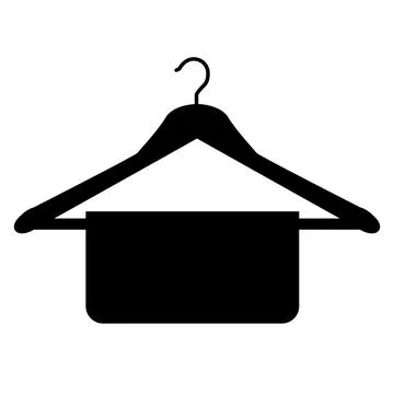 Clothes hanger icon on white background. Towel on hanger sign. Hanger symbol. Stock Illustration