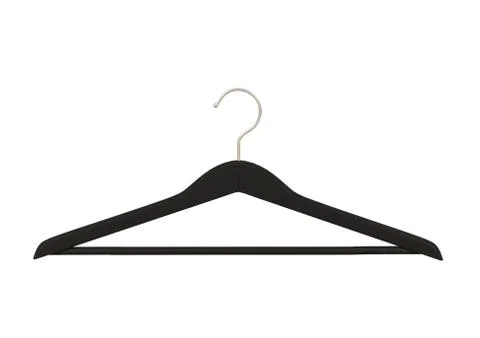 Clothes hanger isolated on white background, 3D rendering Stock Illustration